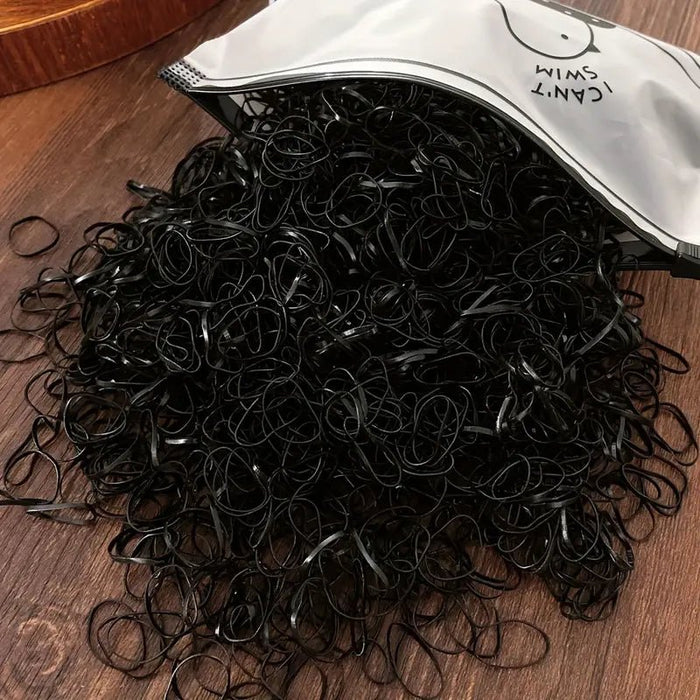 1 caja de gomas para el pelo desechables negras para niñas para uso diario - Quierox - Tienda Online