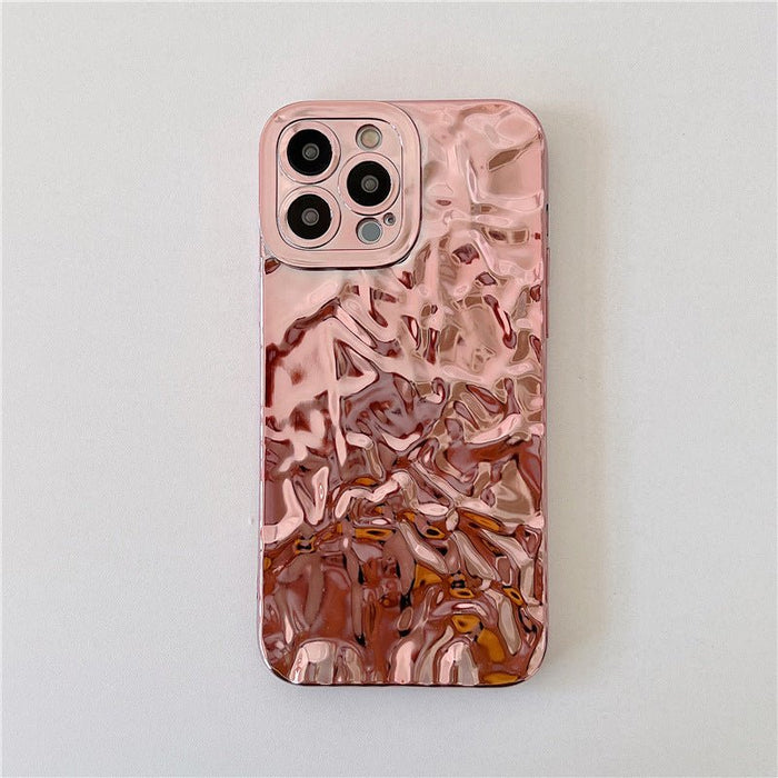 1 funda para teléfono de TPU con textura 3D galvanizada en oro rosa para iPhone 11 pro - Quierox - Tienda Online