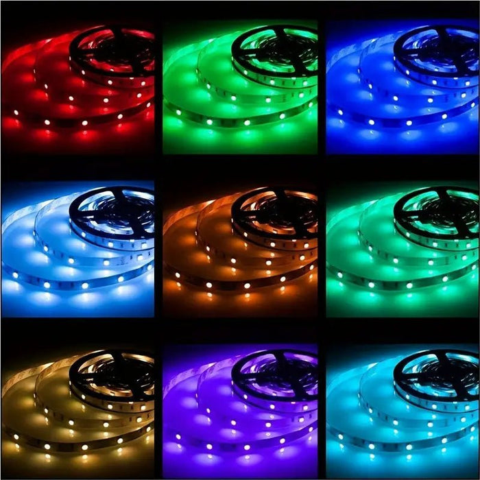 1 juego de tiras de luces LED decorativas RGB 5050 flexibles el control no trae las pilas - Quierox - Tienda Online