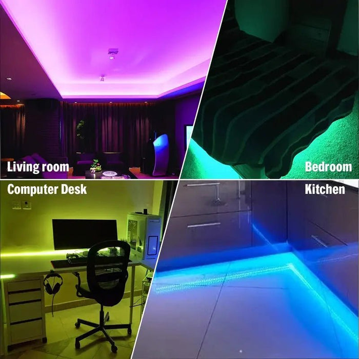 1 juego de tiras de luces LED decorativas RGB 5050 flexibles el control no trae las pilas - Quierox - Tienda Online