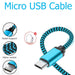 1 Micro B cable de carga para Samsung Galaxy, LG, Motorola, PS4 - Azul - Quierox - Tienda Online