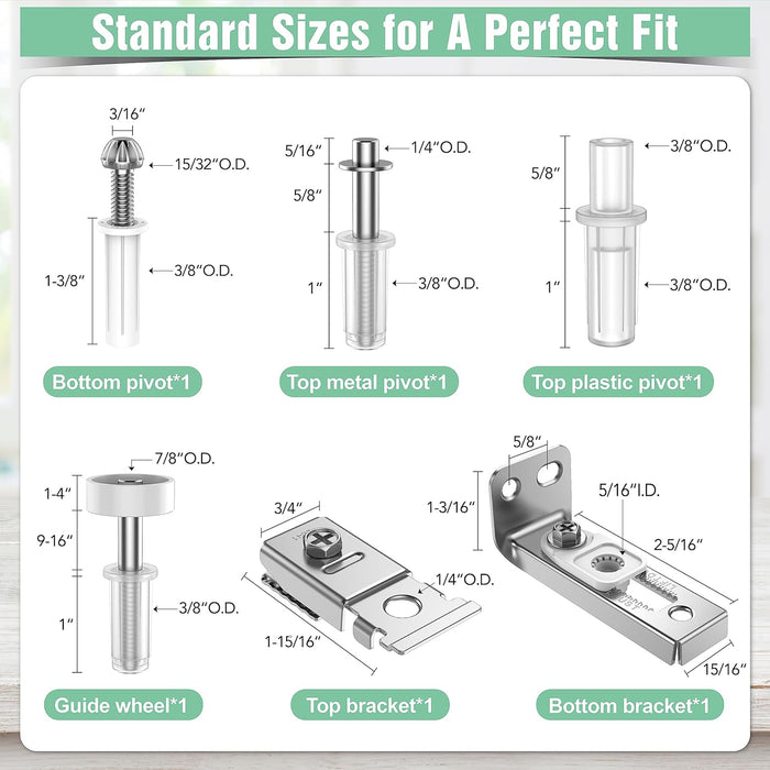 1 paquete de herrajes para puerta de granero de armario plegable para pista de 7/8 - Quierox - Tienda Online