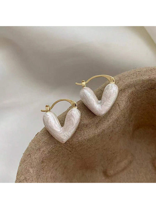 1 par de pendientes con forma de corazón con glaseado de gotas para mujer - Quierox - Tienda Online