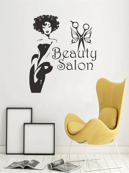 1 pegatina de pared con diseño de salón de belleza y corte de pelo - Quierox - Tienda Online