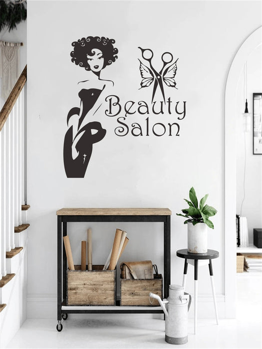 1 pegatina de pared con diseño de salón de belleza y corte de pelo - Quierox - Tienda Online