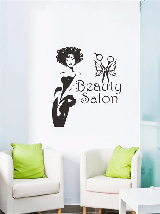 1 pegatina de pared con diseño de salón de belleza y corte de pelo - Quierox - Tienda Online