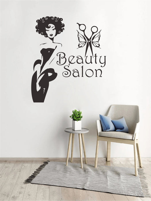 1 pegatina de pared con diseño de salón de belleza y corte de pelo - Quierox - Tienda Online