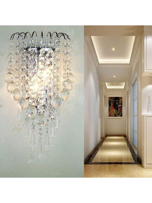 1 Pieza De Lujosas Luces De Pared De Cristal, Modernas Lámparas De Cristal Con Acabado En Cromo - Quierox - Tienda Online