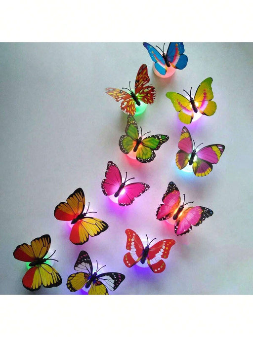 10 piezas de luz nocturna de mariposa luminosa colorida, color aleatorio - Quierox - Tienda Online