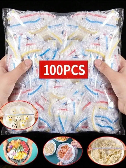 100 piezas de cubiertas desechables para alimentos, inserto de película espesa para mantener la frescura en la cocina - Quierox - Tienda Online