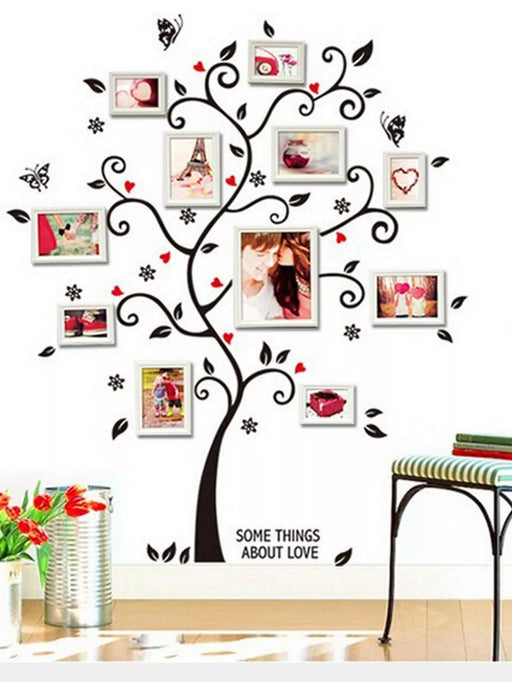 1set DIY Wall Sticker Memory Tree Photo Frames Sticker, Black Removable - Quierox - Tienda Online