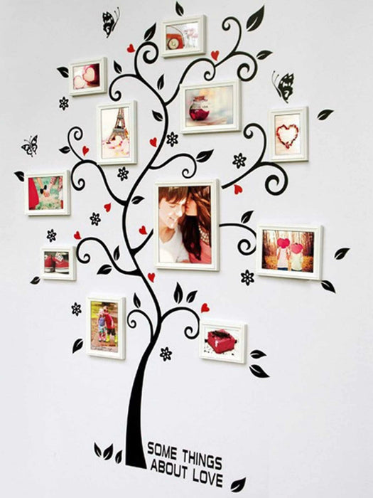 1set DIY Wall Sticker Memory Tree Photo Frames Sticker, Black Removable - Quierox - Tienda Online