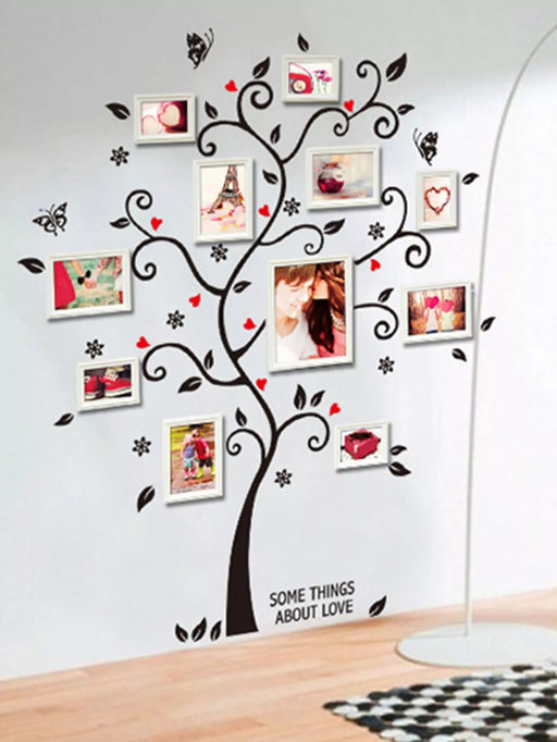 1set DIY Wall Sticker Memory Tree Photo Frames Sticker, Black Removable - Quierox - Tienda Online