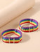 2 piezas LGBT pulsera de cinturón con patrón de rayas de arcoíris - Quierox - Tienda Online