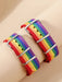 2 piezas LGBT pulsera de cinturón con patrón de rayas de arcoíris - Quierox - Tienda Online