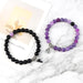 2 uds Pulsera magnética de corazón morado y Negro Moda 8mm Cuentas de Piedra - Quierox - Tienda Online