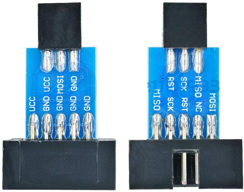 2pcs 10 Pin Convertir a Estándar 6 Pin Adaptador Junta F ATMEL AVRISP USBASP STK500 CF - Quierox - Tienda Online