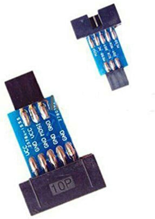 2pcs 10 Pin Convertir a Estándar 6 Pin Adaptador Junta F ATMEL AVRISP USBASP STK500 CF - Quierox - Tienda Online