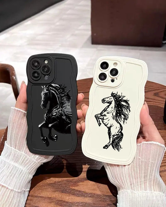 2pcs Funda De Teléfono De Lujo Con Gráficos De Caballos De Anime - Quierox - Tienda Online