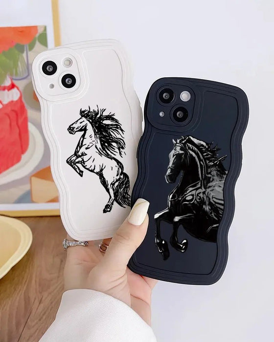 2pcs Funda De Teléfono De Lujo Con Gráficos De Caballos De Anime - Quierox - Tienda Online