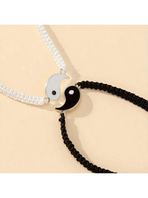 2/Set Pulsera de la amistad con hilo ajustable y diseño de Yin - Yang Tai Chi como regalo para novios,y mejor amiga - Quierox - Tienda Online