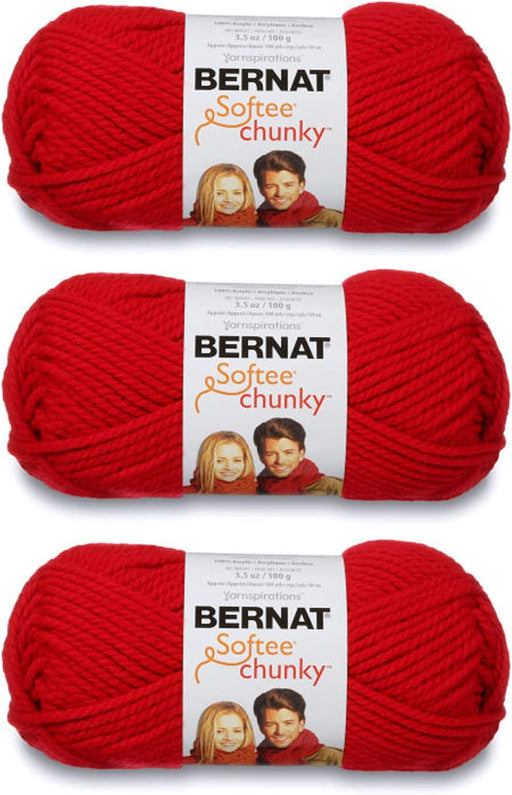 3 unid Bernat Softee - Ovillo grueso de color rojo baya 3.5 onz - Quierox - Tienda Online