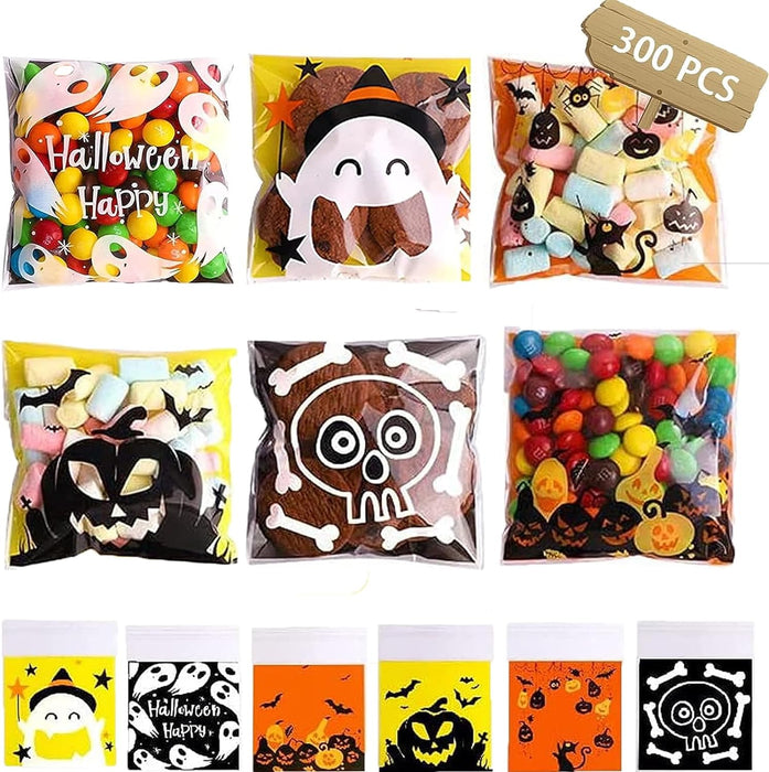 300 bolsas celofán autoadhesiva sde golosinas para Halloween - Quierox - Tienda Online