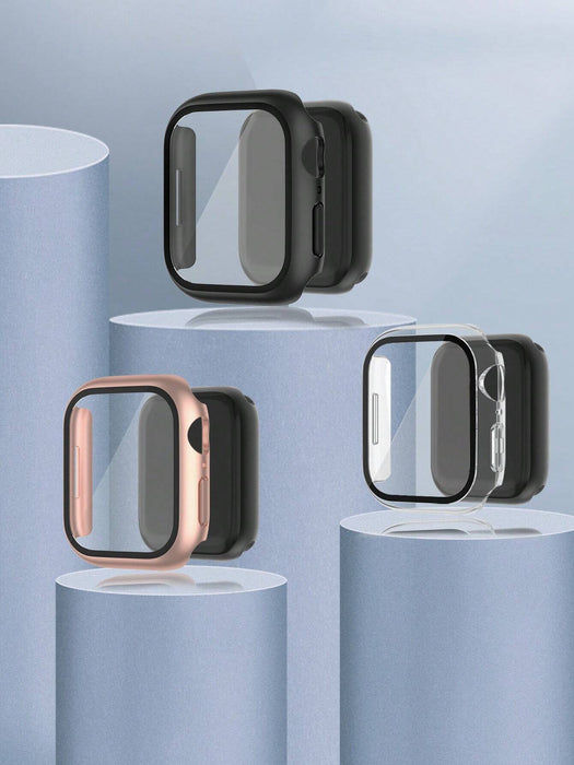 4 piezas/set de vidrio Estuche protector compatible con Apple Watch - Quierox - Tienda Online