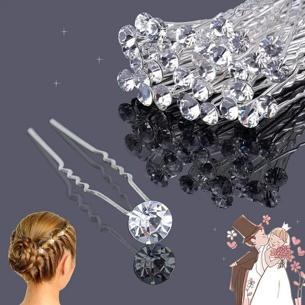 40 accesorios para el cabello con diamantes de imitación blancos - Quierox - Tienda Online