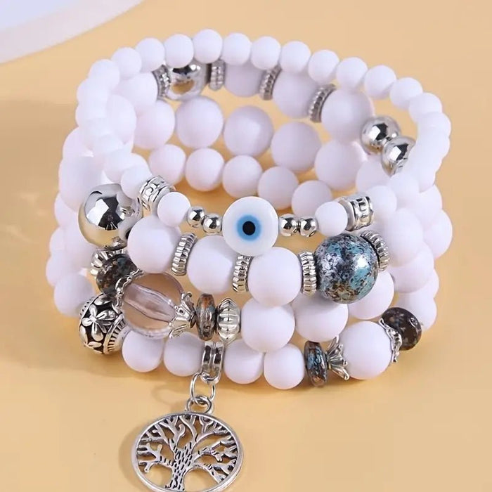 4pcs/Set Pulsera De Árbol De La Vida Boho Con Cuentas - Quierox - Tienda Online