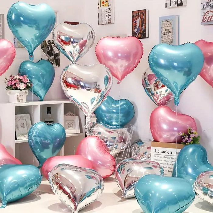 5 pzas Globos de Papel Aluminio en Forma de Corazón - Decoraciones Vibrantes - Quierox - Tienda Online