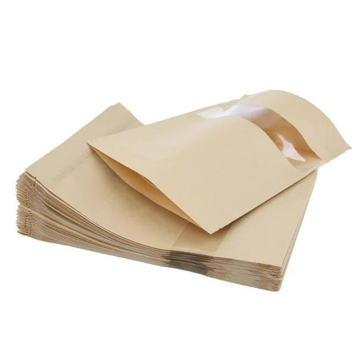 50 bolsas de papel Kraft con ventana transparente para alimentos secos, aperitivos, café, té - Quierox - Tienda Online