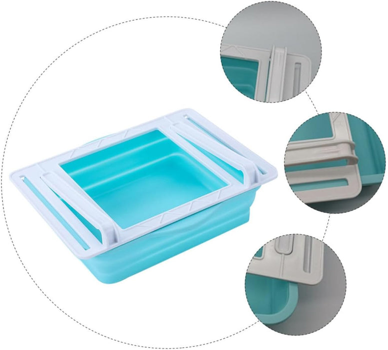 Organizador de caja de almacenamiento plegable, soporte para estante de nevera