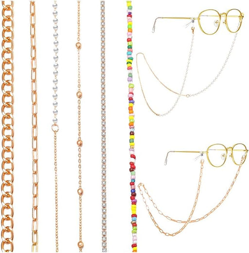 6 cadenas para lentes para mujer, oro y plata - Quierox - Tienda Online