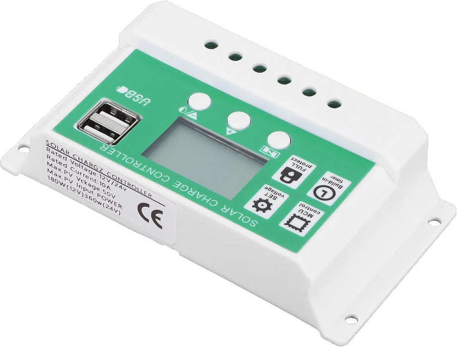 Controlador de carga solar LCD, accesorio regulador de carga ajustable 30A 12V 24V