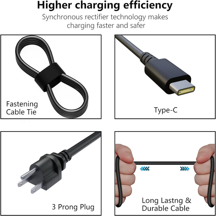 65W USB Tipo C Notebook PD Adaptador para Cable de Carga Lenovo Portátil THINKPAD - Quierox - Tienda Online