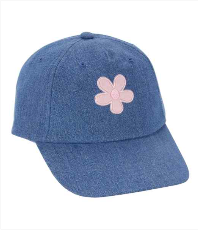 Gorra de béisbol de cambray con flores