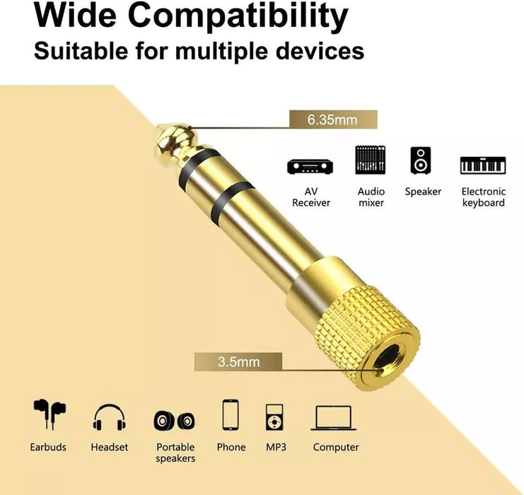 Adaptador conector de audio estéreo macho a hembra para cable auxiliar - Quierox - Tienda Online