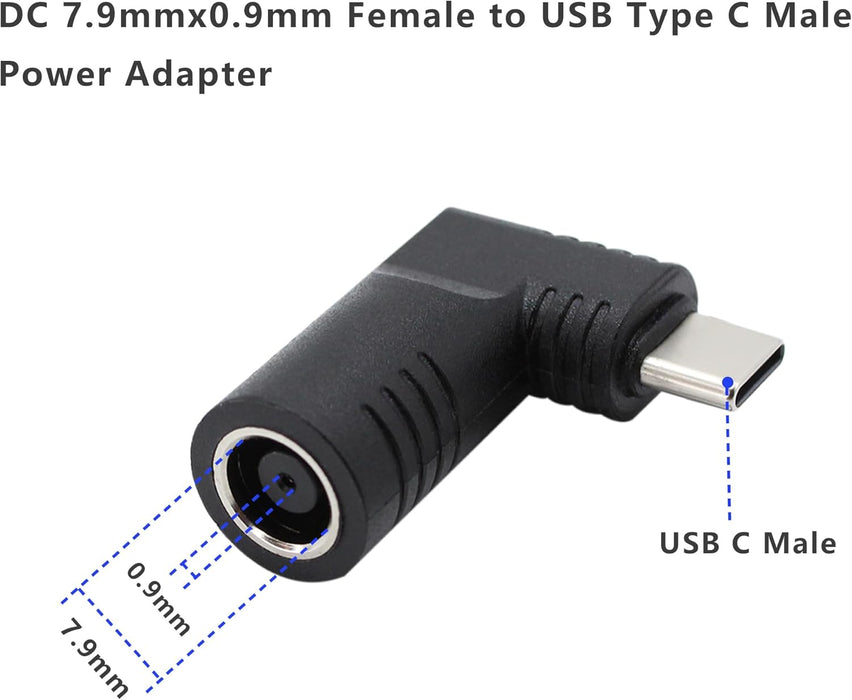 Adaptador de corriente USB C a CC de 90 grados de 65 W - Quierox - Tienda Online