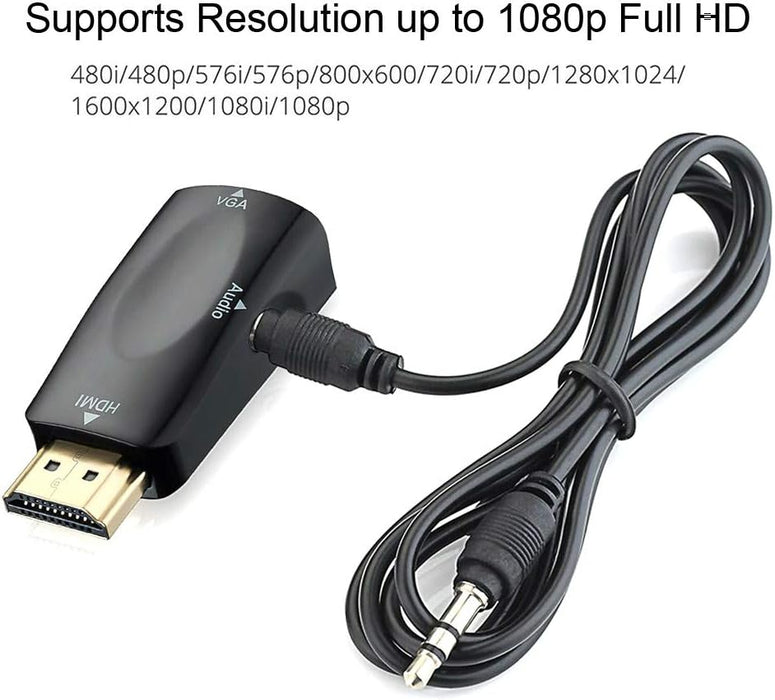 Adaptador HDMI a VGA con puerto de audio de 0.138 in - Quierox - Tienda Online