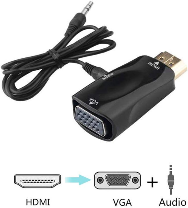 Adaptador HDMI a VGA con puerto de audio de 0.138 in - Quierox - Tienda Online