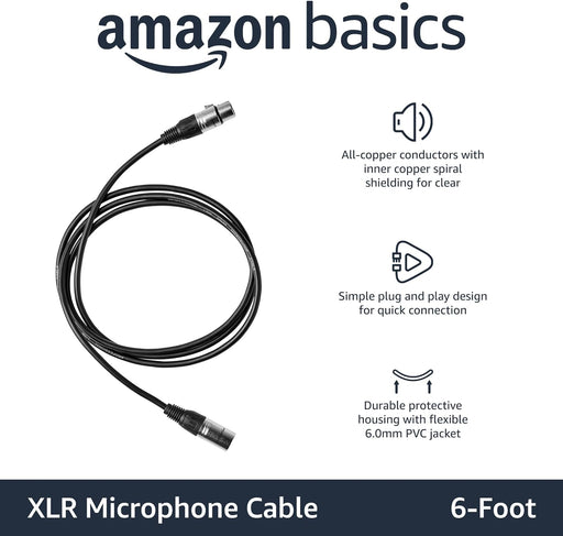 Amazon Basics Cable de micrófono XLR para altavoz o sistema PA 0.236 in - Quierox - Tienda Online