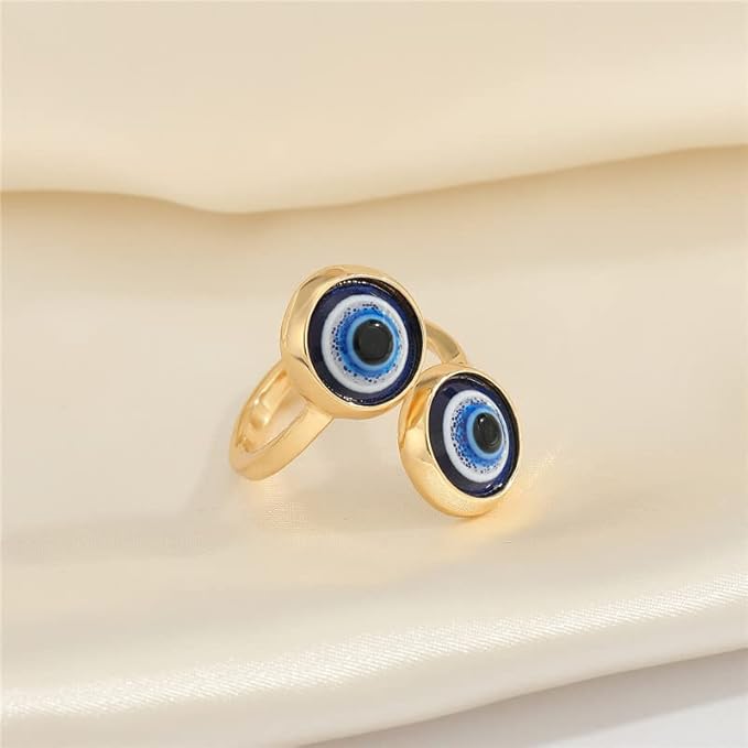 Anillo de dedo de ojo turco brillante para mujer - Quierox - Tienda Online