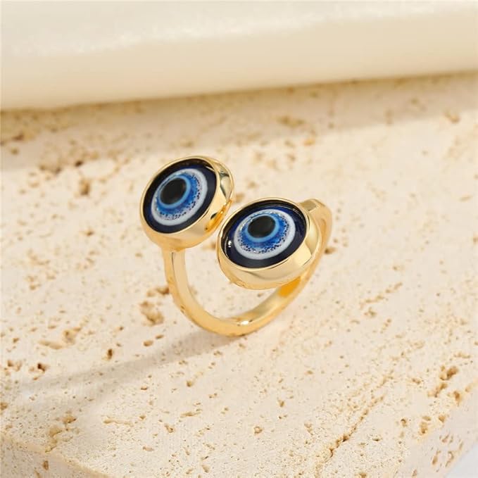 Anillo de dedo de ojo turco brillante para mujer - Quierox - Tienda Online