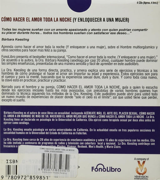 Audio CD – Audiolibro Como Hacer el Amor Toda la Noche (Spanish Edition) - Quierox - Tienda Online