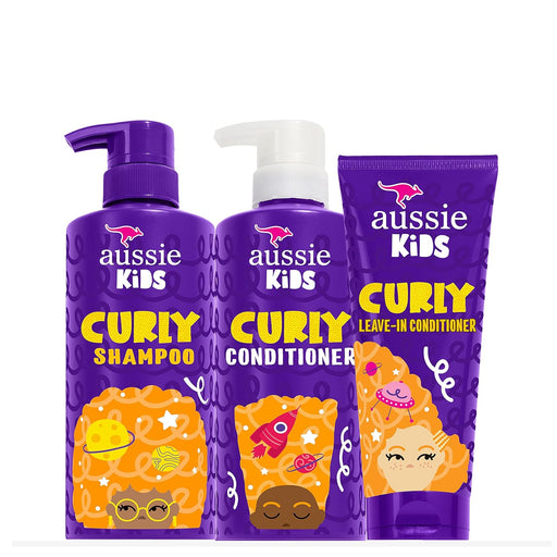 Aussie Kids Paquete de champú, acondicionador y leave - in sin enjuague para cabello rizado - Quierox - Tienda Online