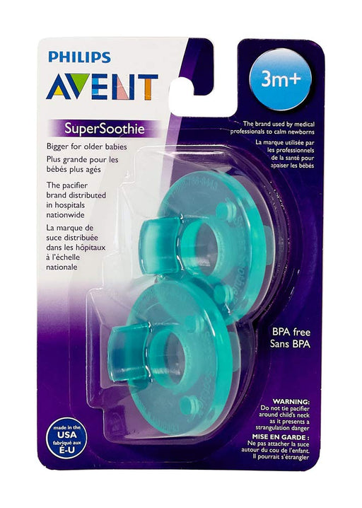 Avent Super Soothie Chupete, verde, para más de 3 meses, paquete de 2 - Quierox - Tienda Online