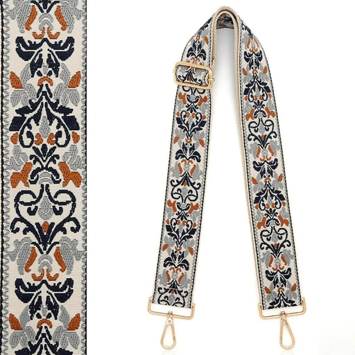 Bandolera de repuesto de 1,97" de ancho, blanco Jacquard floral - Quierox - Tienda Online