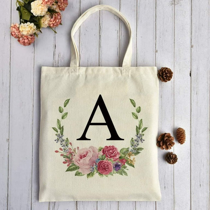 Bolsas de mano con inicial floral personalizada para mujer - Quierox - Tienda Online