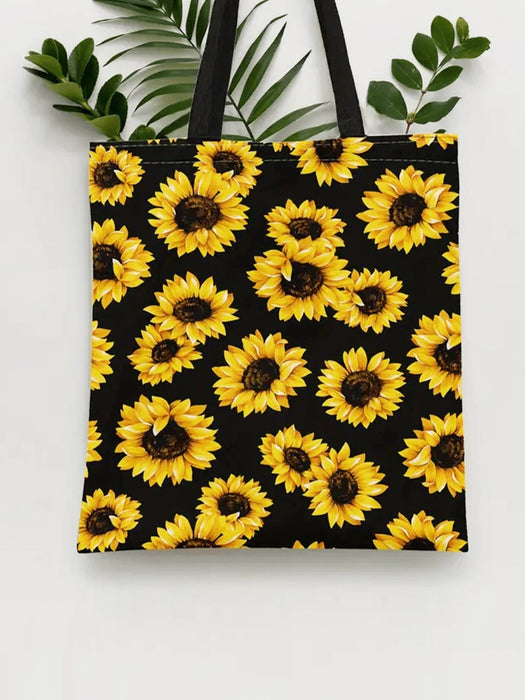 Bolso de hombro de lona con estampado completo de flores de girasol clásico - Quierox - Tienda Online